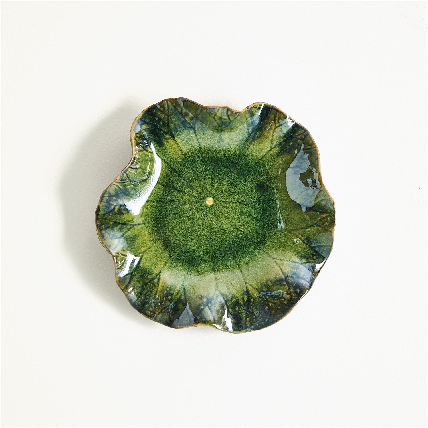 Global Views Green Free Formed Lily Plate