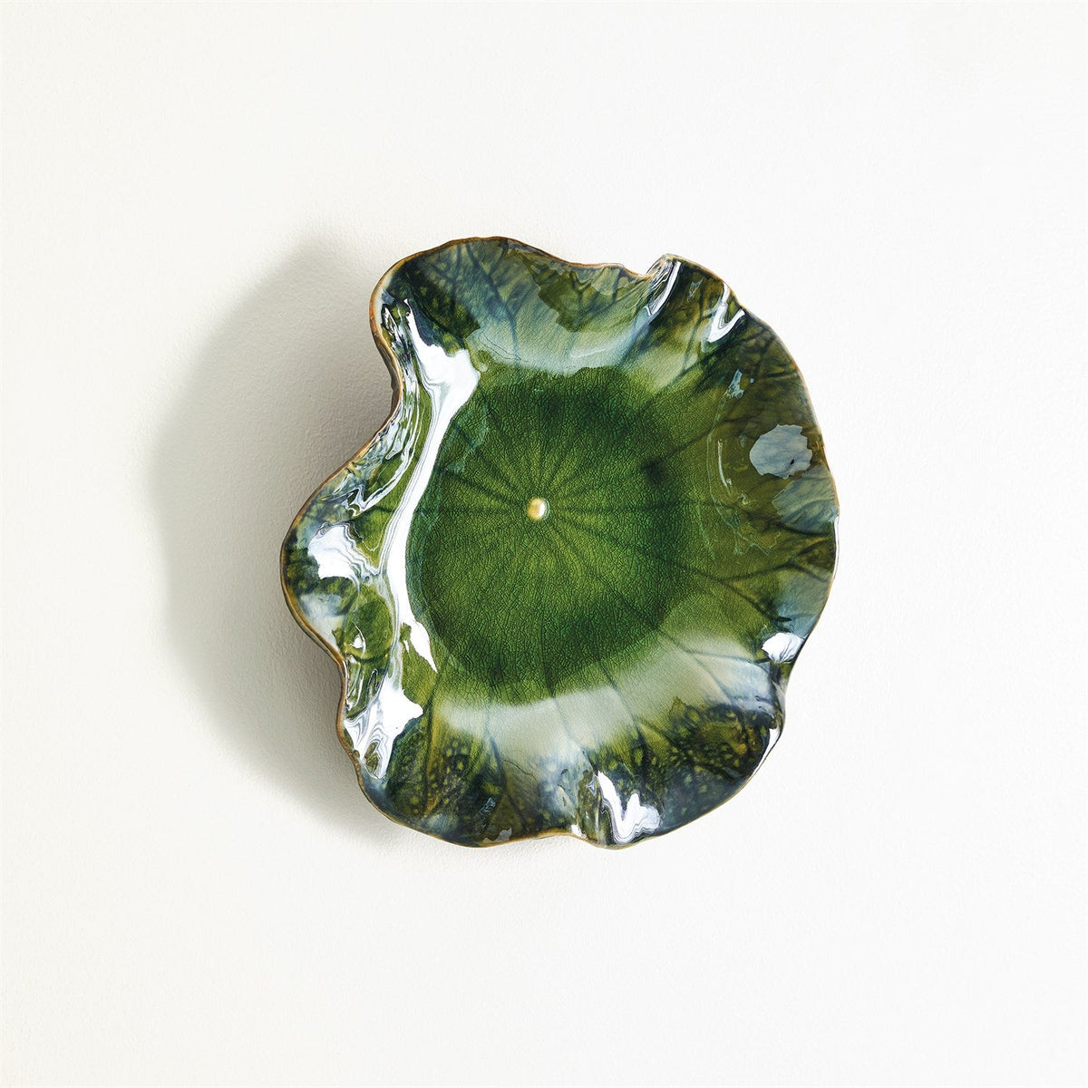 Global Views Green Free Formed Lily Plate