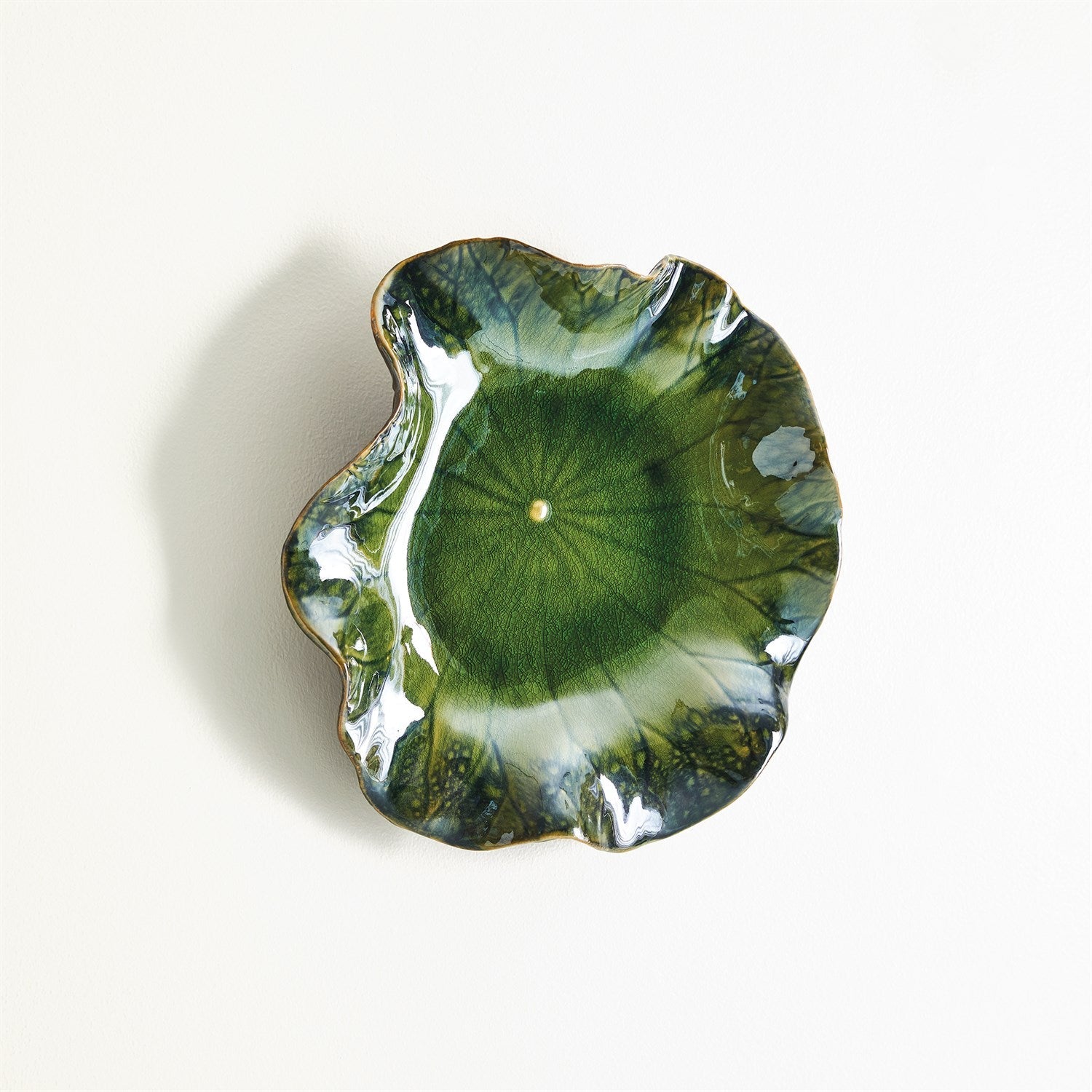 Global Views Green Free Formed Lily Plate