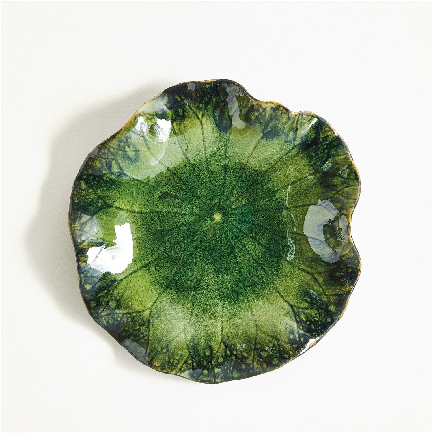 Global Views Green Free Formed Lily Plate