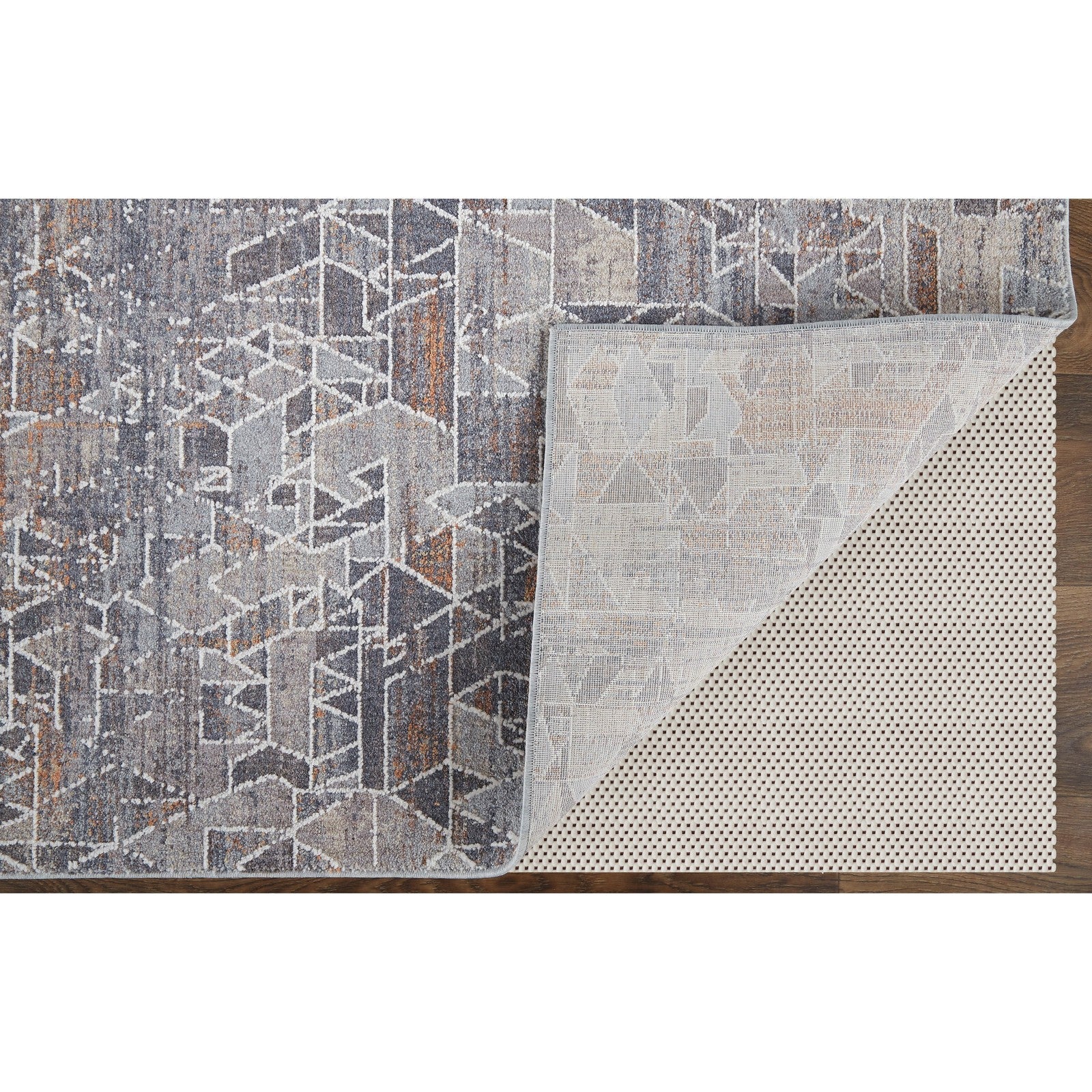 Feizy Francisco 39CZF Transitional Abstract in Gray/Blue/Orange