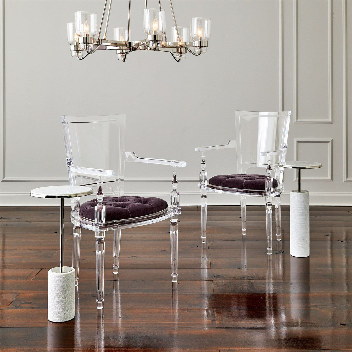 Global Views Six Light Chandelier - Shiny Brass