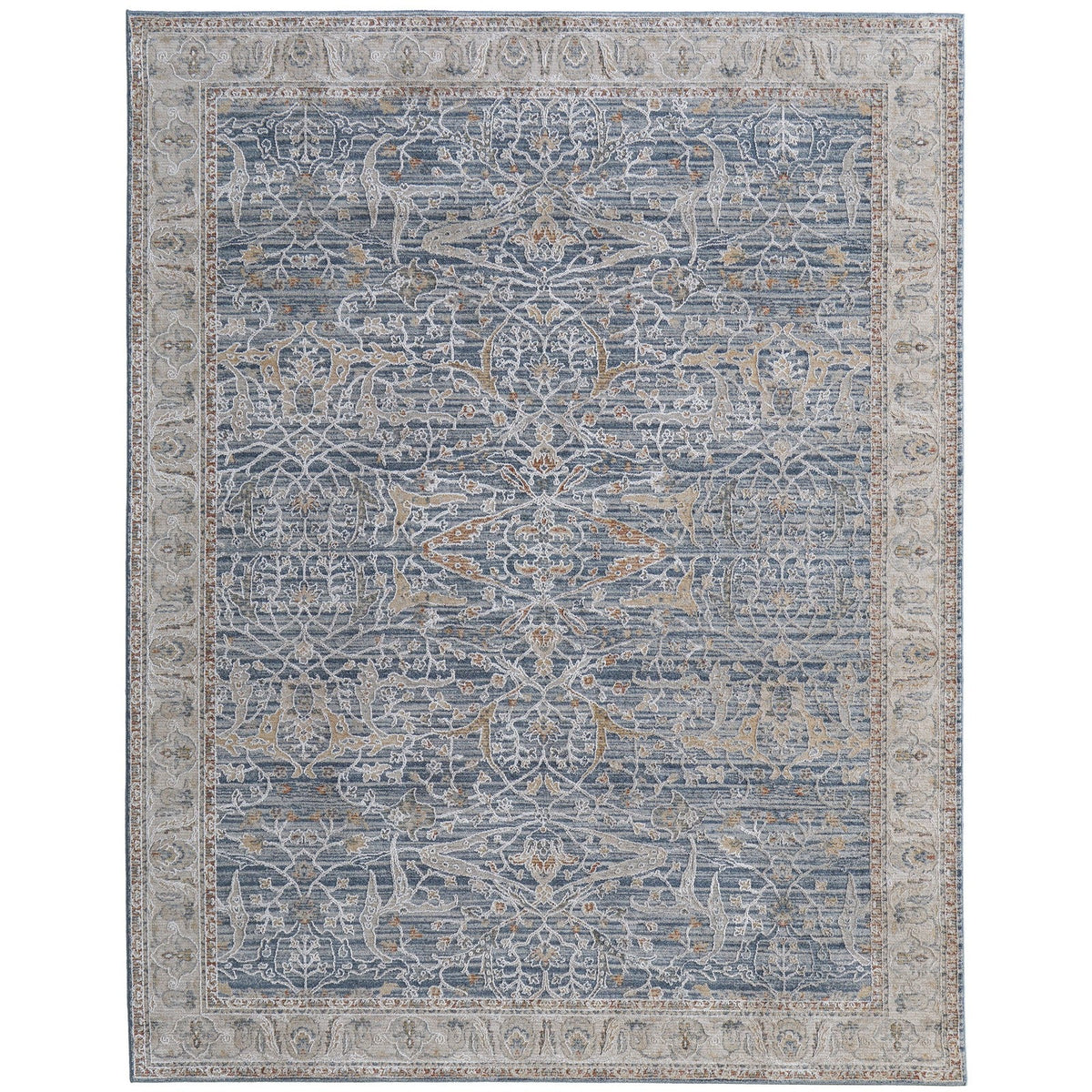 Feizy Pasha 39M4F Transitional Ikat in Blue/Taupe/Ivory