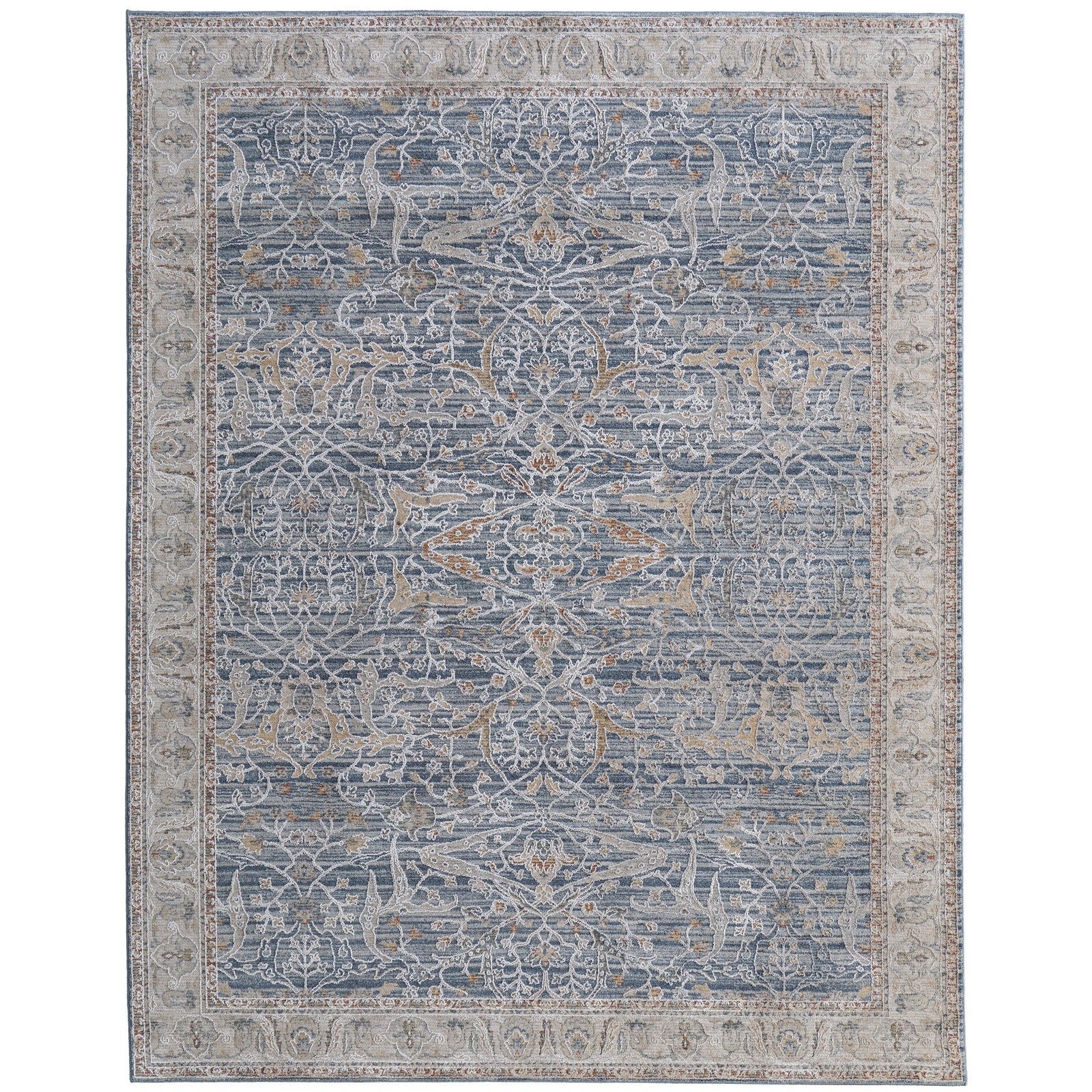 Feizy Pasha 39M4F Transitional Ikat in Blue/Taupe/Ivory