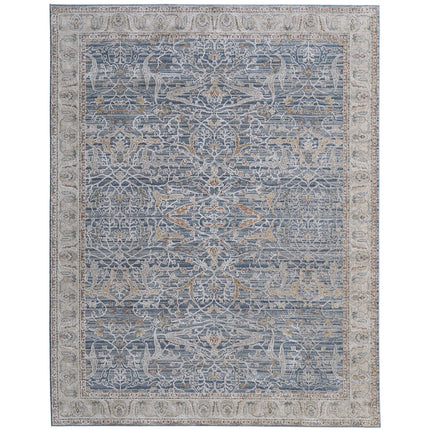 Feizy Pasha 39M4F Transitional Ikat in Blue/Taupe/Ivory