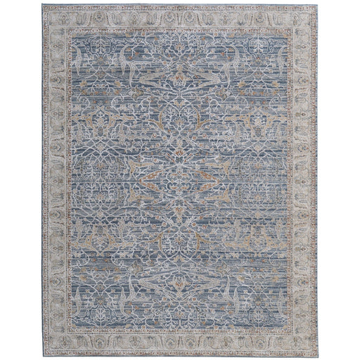 Feizy Pasha 39M4F Transitional Ikat in Blue/Taupe/Ivory