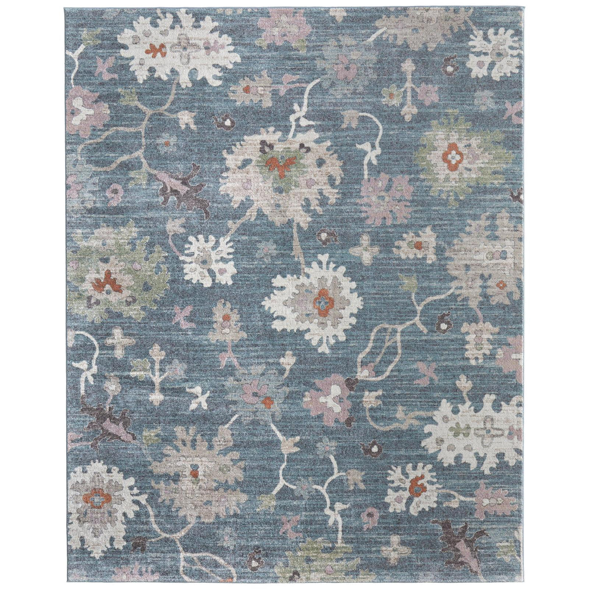 Feizy Dartmouth 39QMF Transitional Abstract Rug in Blue/Ivory/Pink