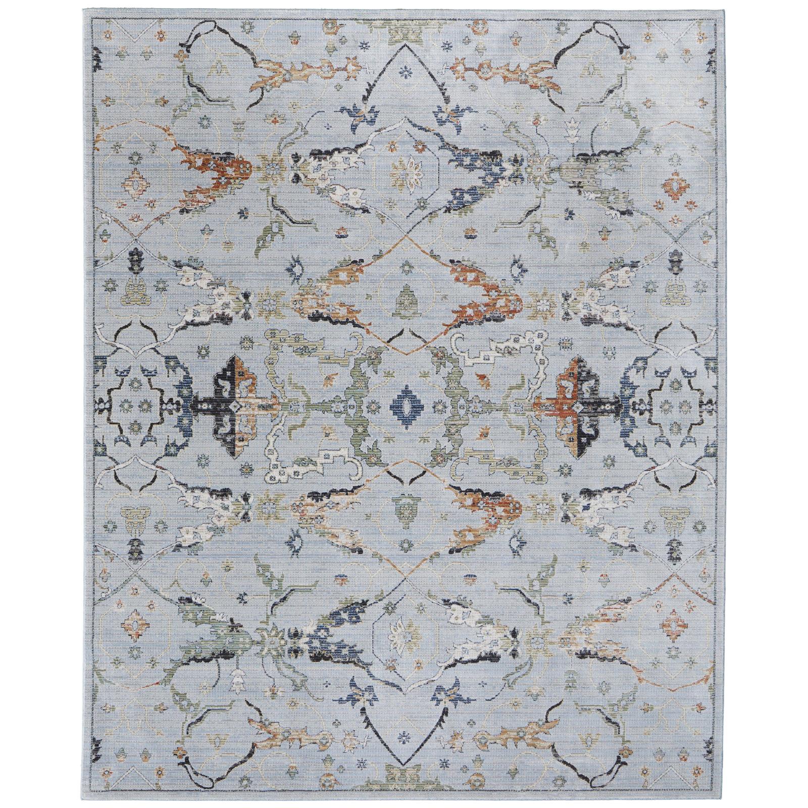 Feizy Melrose 39P4F Traditional Floral & Botanical Rug in Blue/Green/Ivory