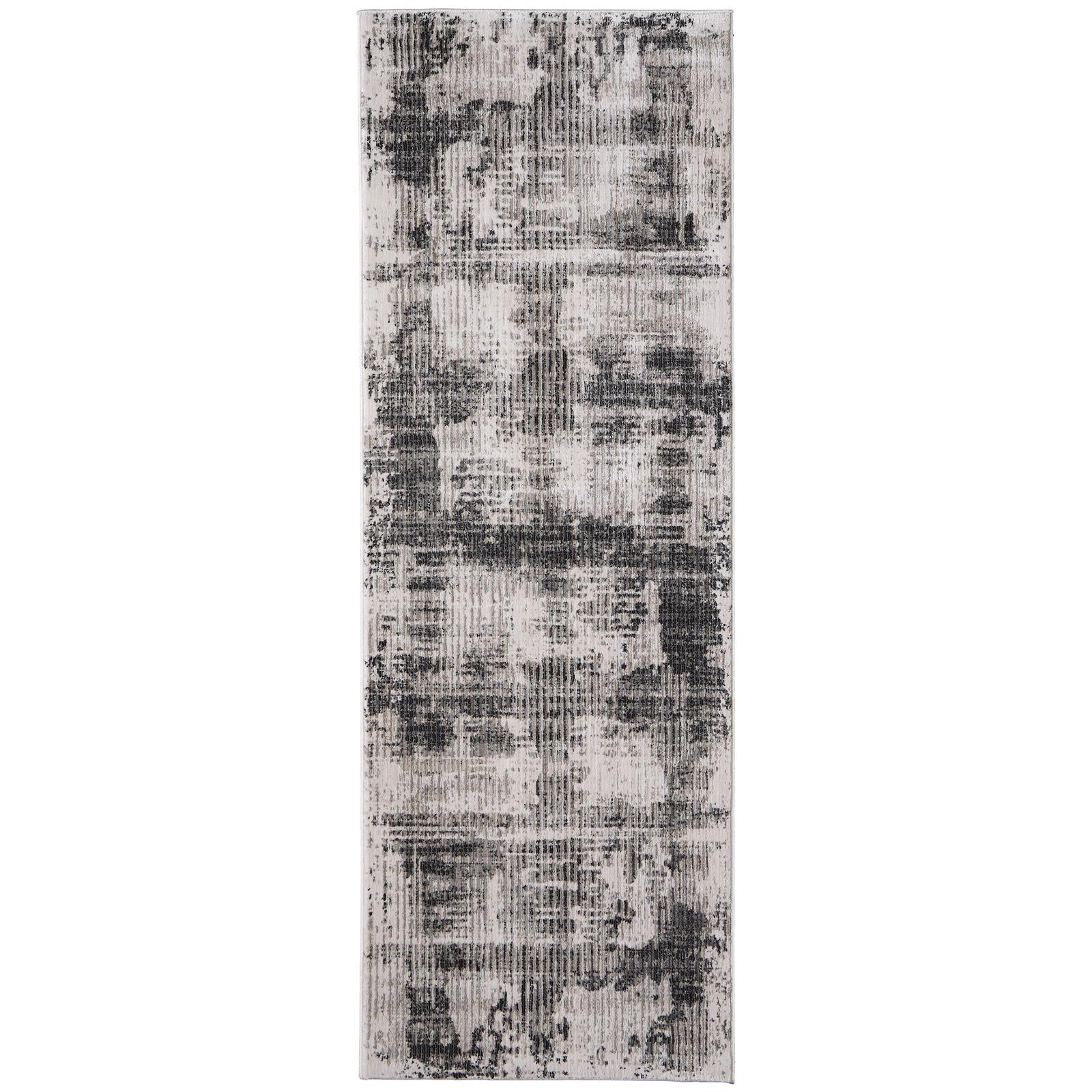 Feizy Sonora 39NYF Modern Abstract Rug in Gray/Ivory
