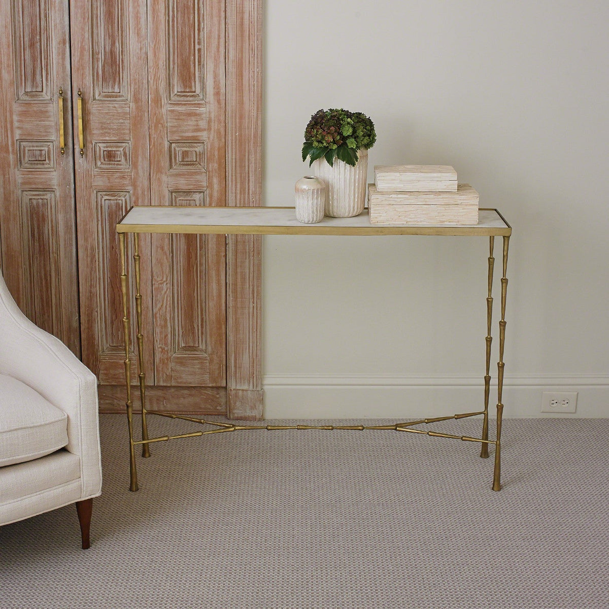 Global Views Spike Console - Antique Brass