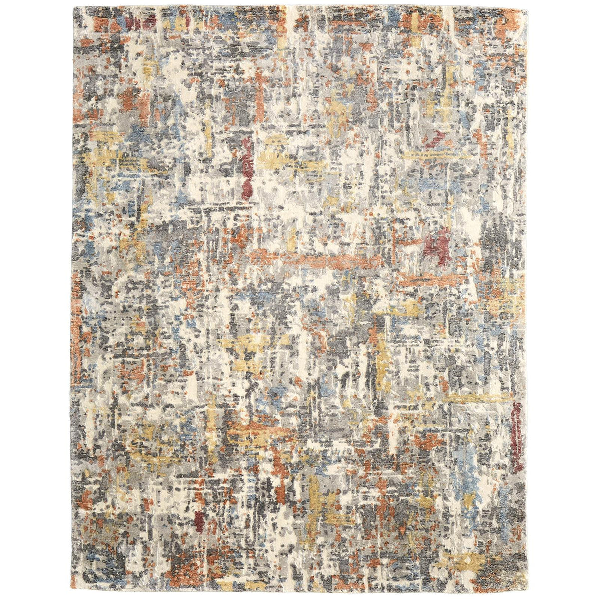 Feizy Braden 8A50F Modern Abstract Rug in Gray/Orange/Tan