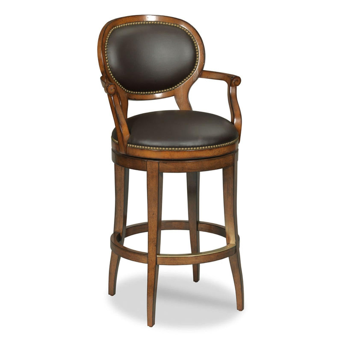 Woodbridge Furniture Oval Back Swivel Bar Stool
