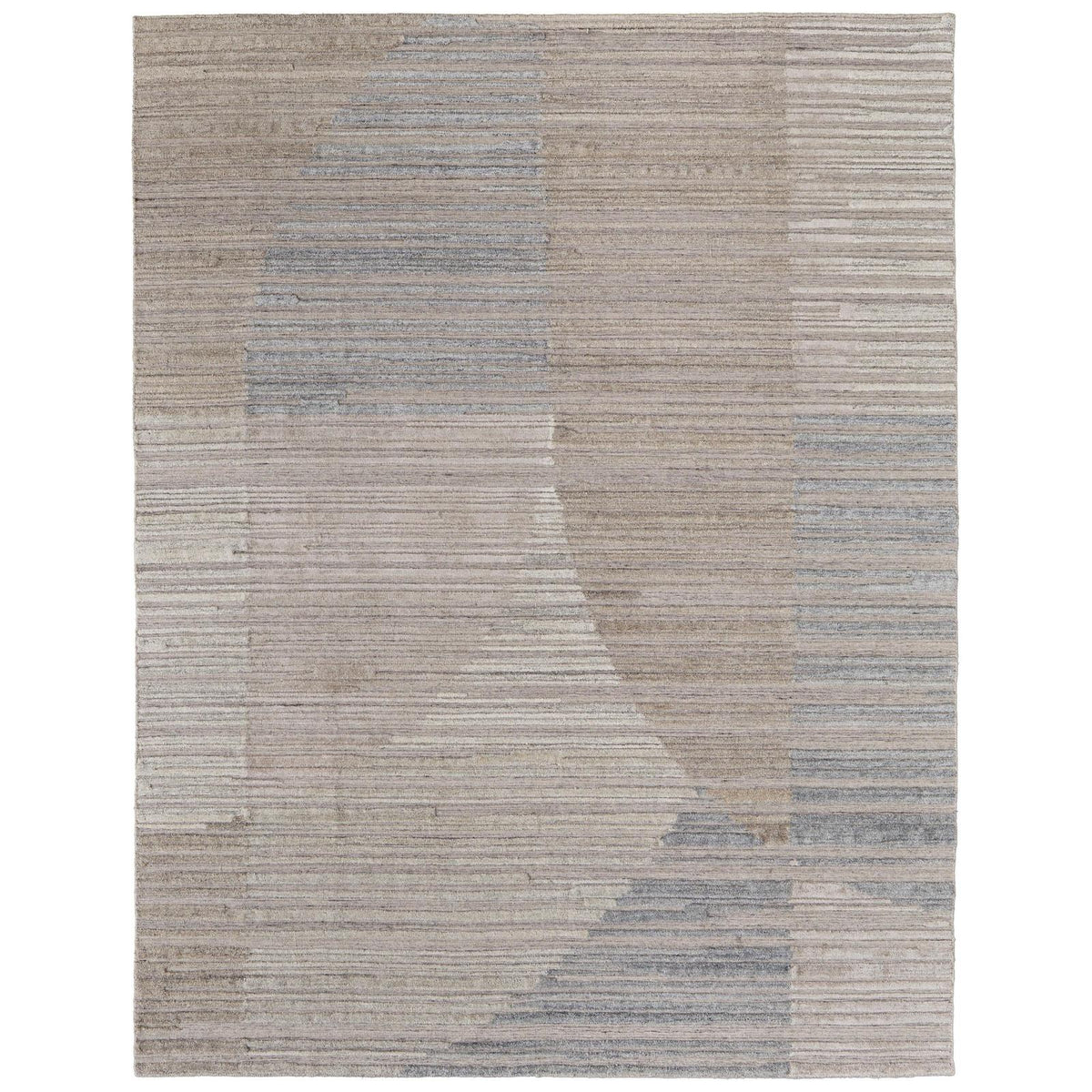 Feizy Elias 69FXF Modern Abstract Rug in Brown/Blue/Tan