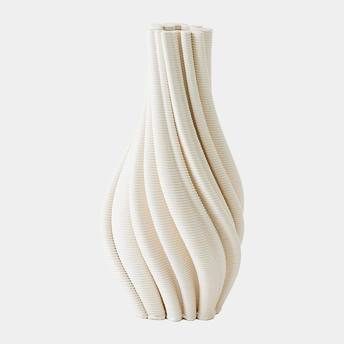 Global Views Odally Printed Matte White Vase