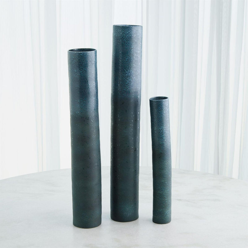 Global Views Teeter Reactive Blue Vase