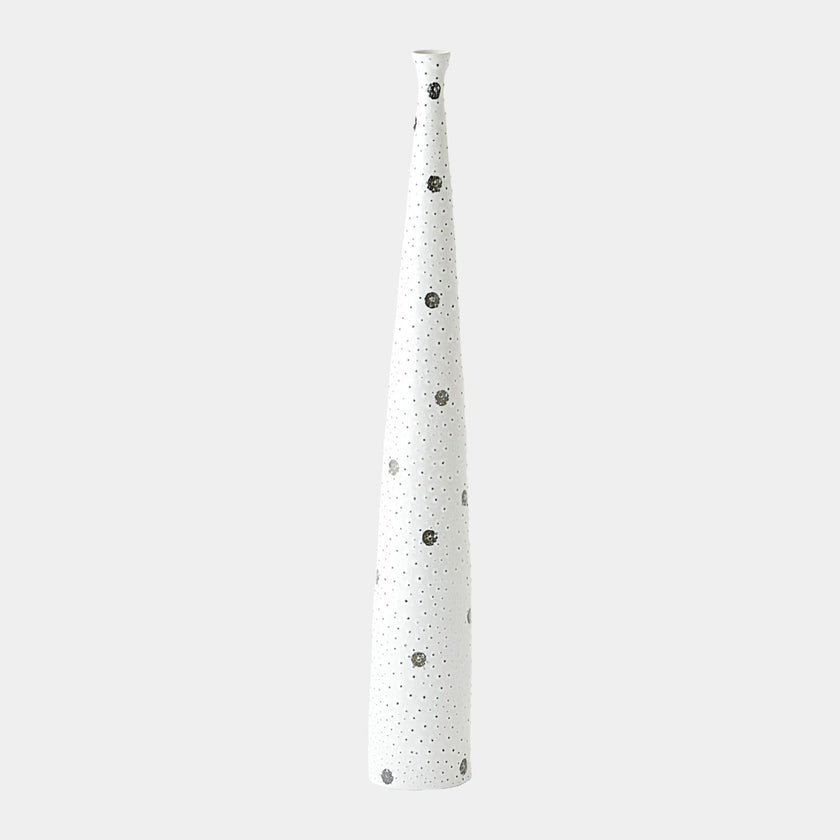Global Views Spotted White and Black Vase