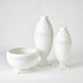 Global Views Greek Key Vase & Bowl - White