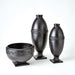 Global Views Greek Key Vase & Bowl - Black