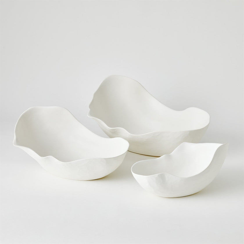 Global Views Horn Bowl - Matte White