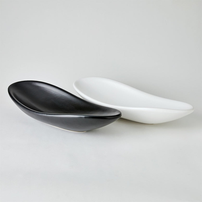 Global Views Oblong Platter Bowl - Matte Black