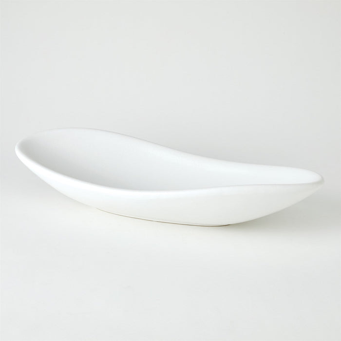 Global Views Oblong Platter Bowl - Matte White
