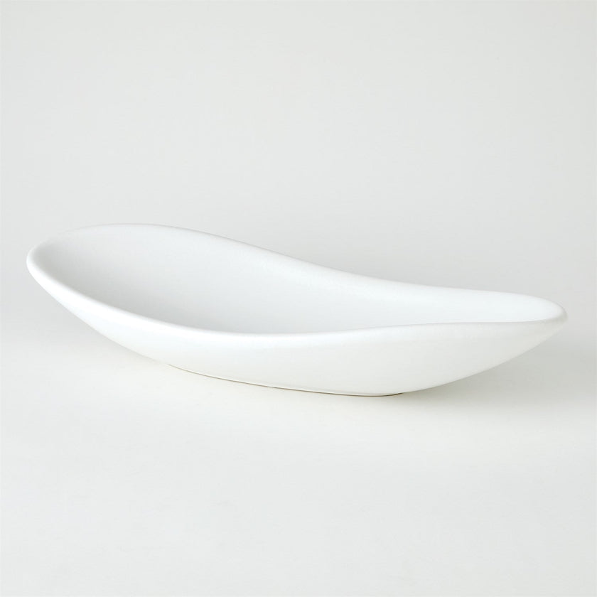 Global Views Oblong Platter Bowl - Matte White