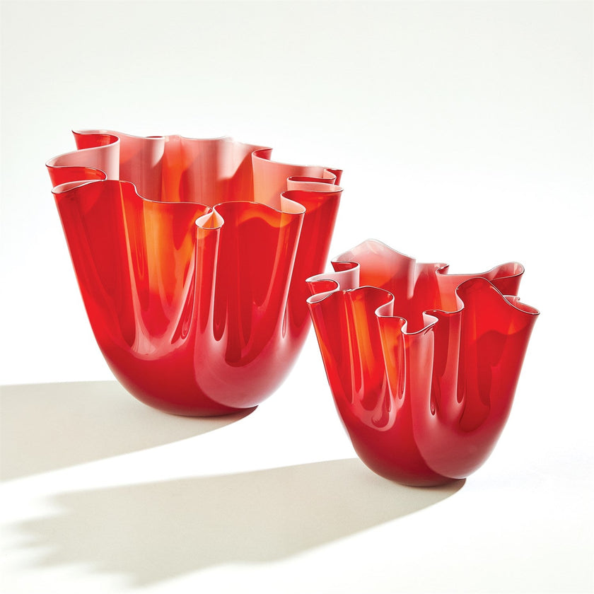 Global Views Handkerchief Vase - Deep Red