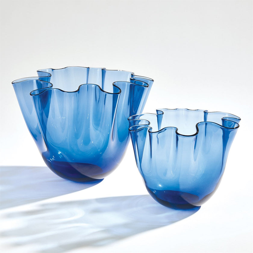 Global Views Handkerchief Vase - Blue