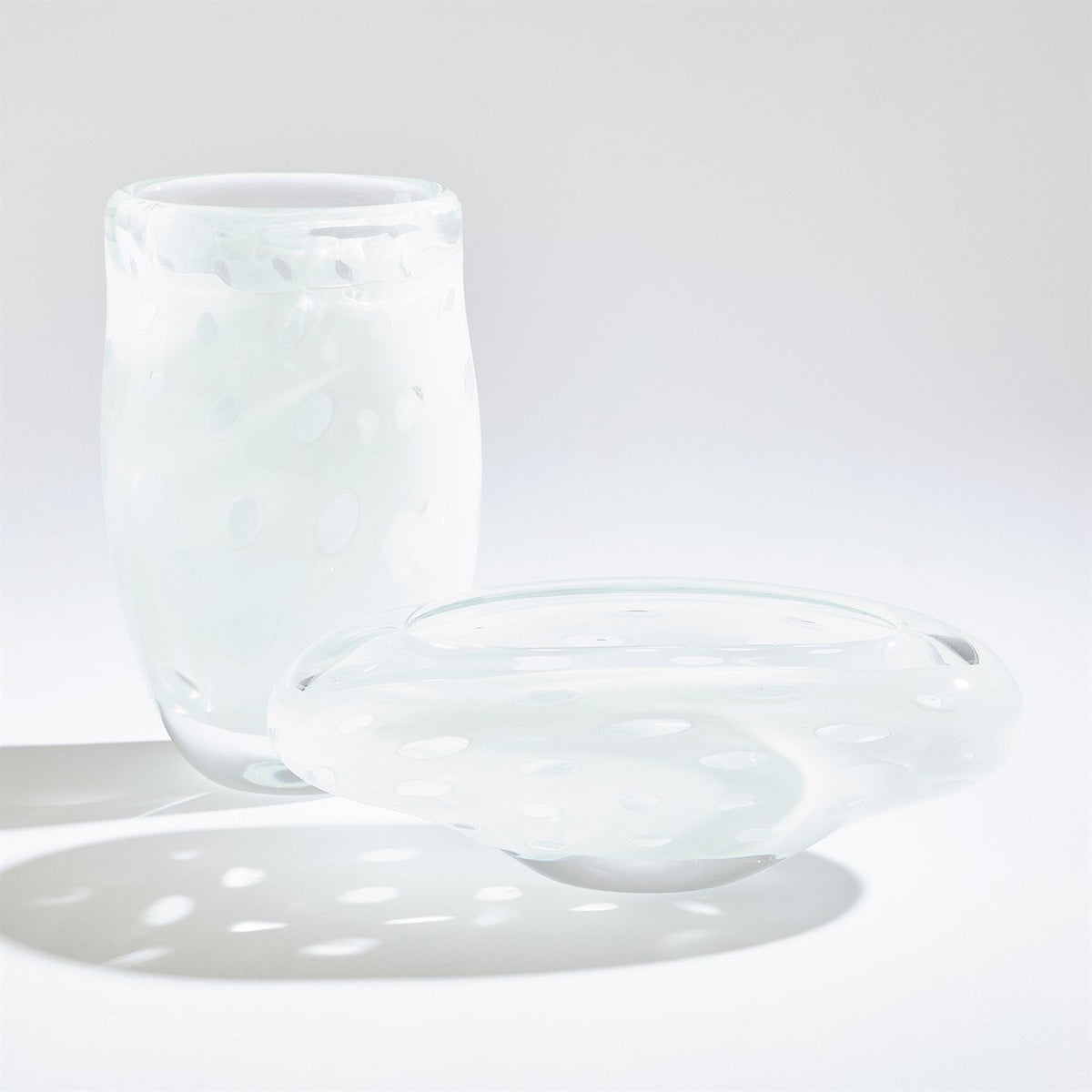 Global Views Netted Bowl & Vase - White