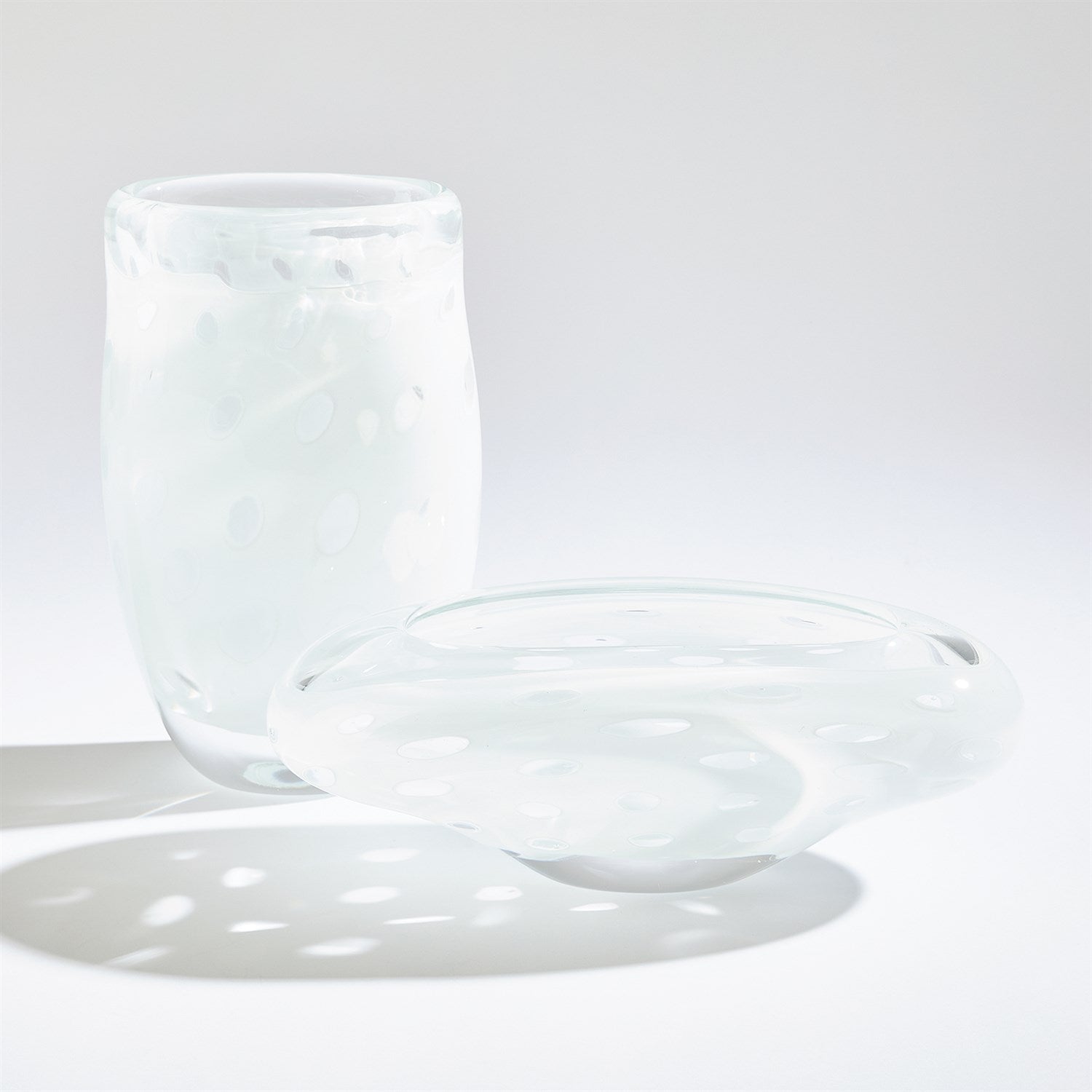 Global Views Netted Bowl & Vase - White