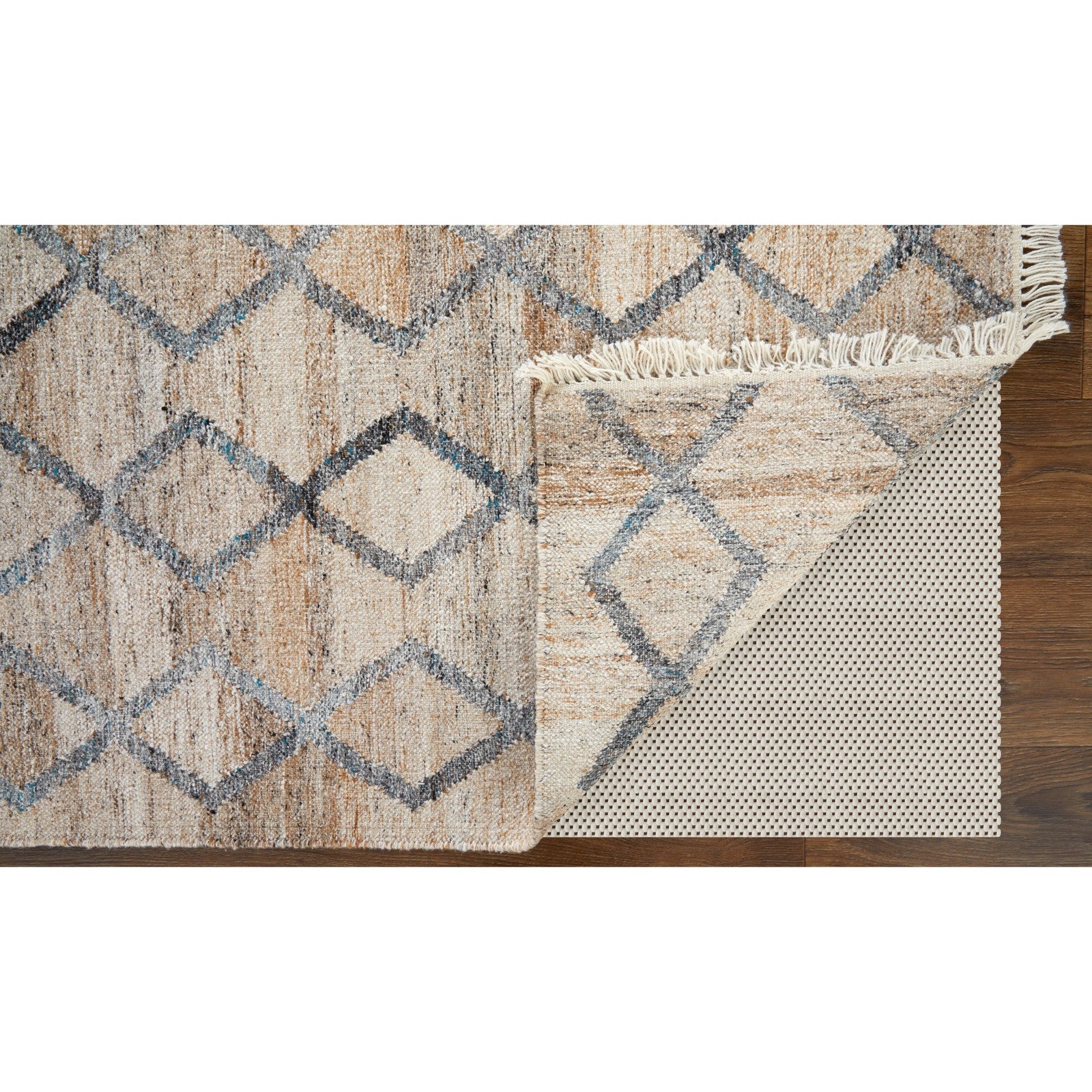 Feizy Beckett 0771F Transitional Trellis & Lattice in Gray/Ivory/Tan