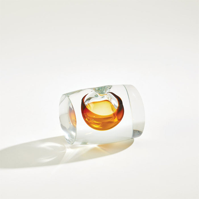 Global Views Barrel Vase - Amber Clear