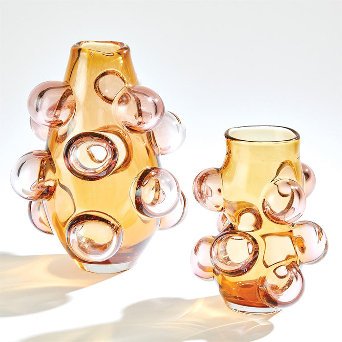 Global Views Bubbled Vase - Amber Blush