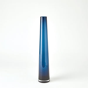Global Views Glass Tower Vase - Blue