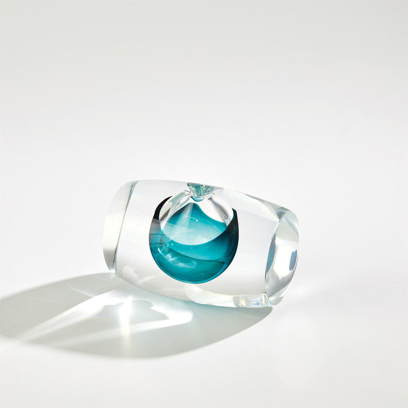 Global Views Barrel Vase - Azure