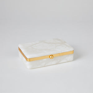 Global Views Gold Band Swivel Alabaster Box