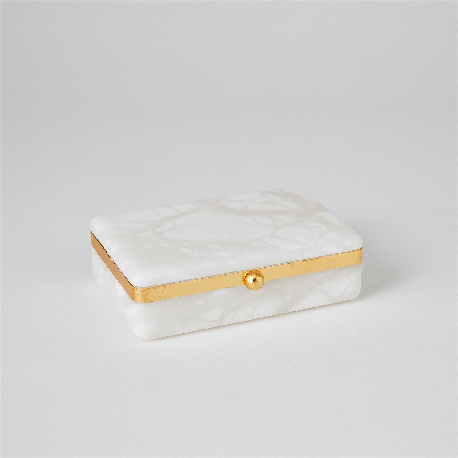 Global Views Gold Band Swivel Alabaster Box