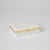Global Views Gold Band Swivel Alabaster Box