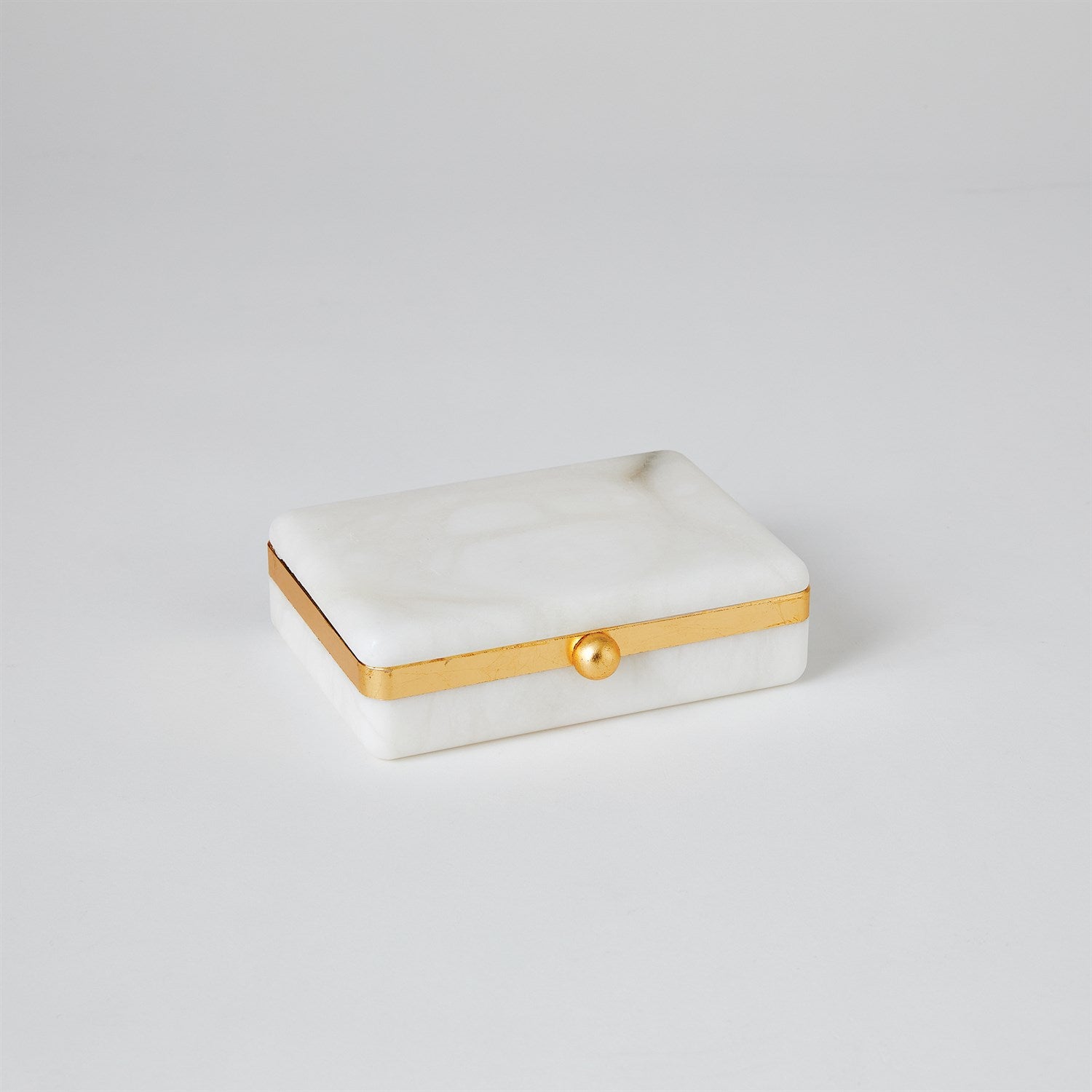 Global Views Gold Band Swivel Alabaster Box