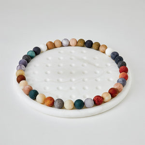 Global Views Alabaster Solitaire Game Set