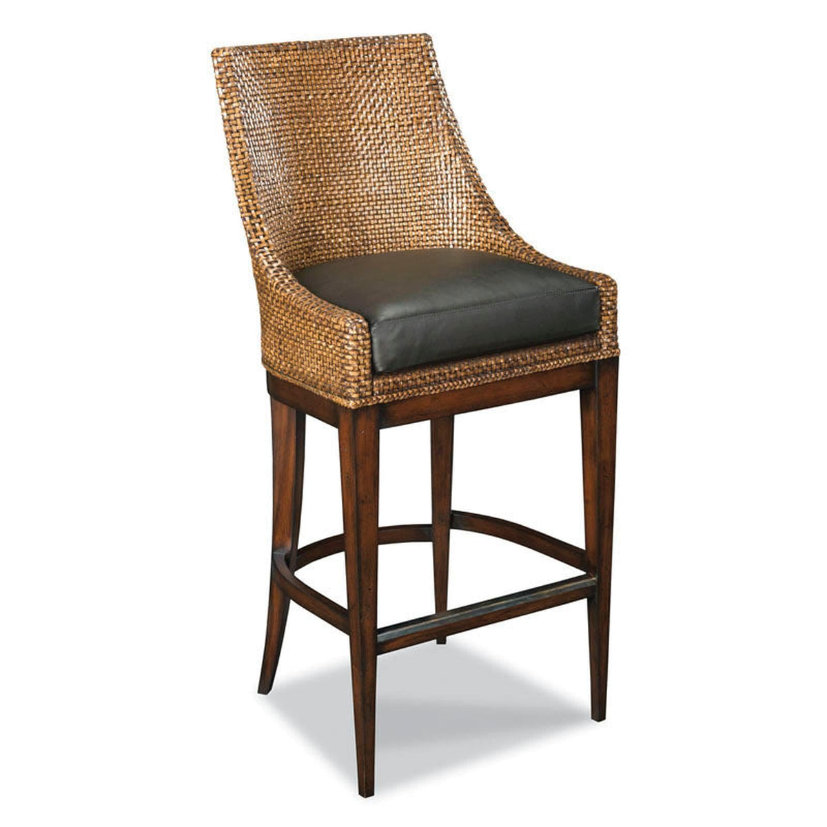 Woodbridge Furniture Woven Leather Bar Stool