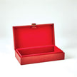 Global Views Marbled Leather D Ring Box - Deep Red