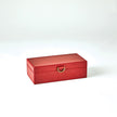 Global Views Marbled Leather D Ring Box - Deep Red