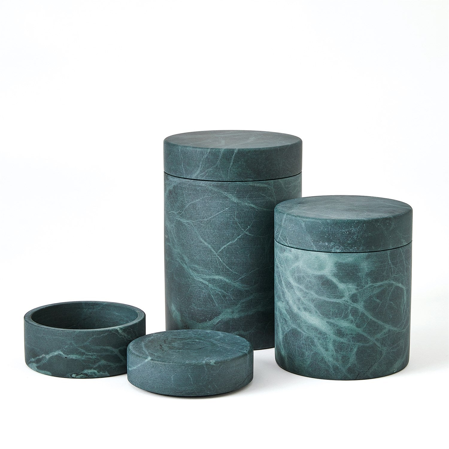 Global Views Cilindro Alabaster Box - BlackGreen