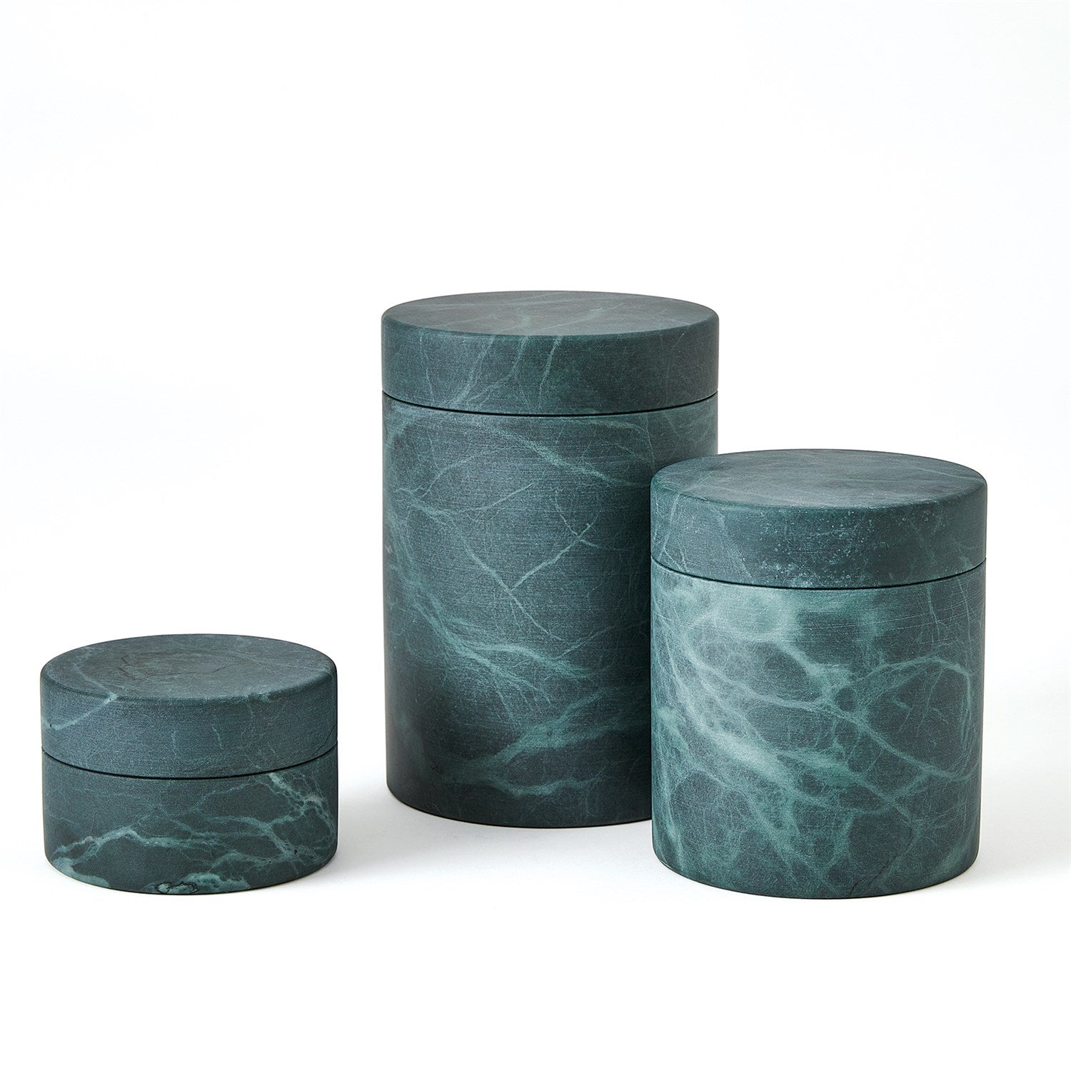 Global Views Cilindro Alabaster Box - BlackGreen