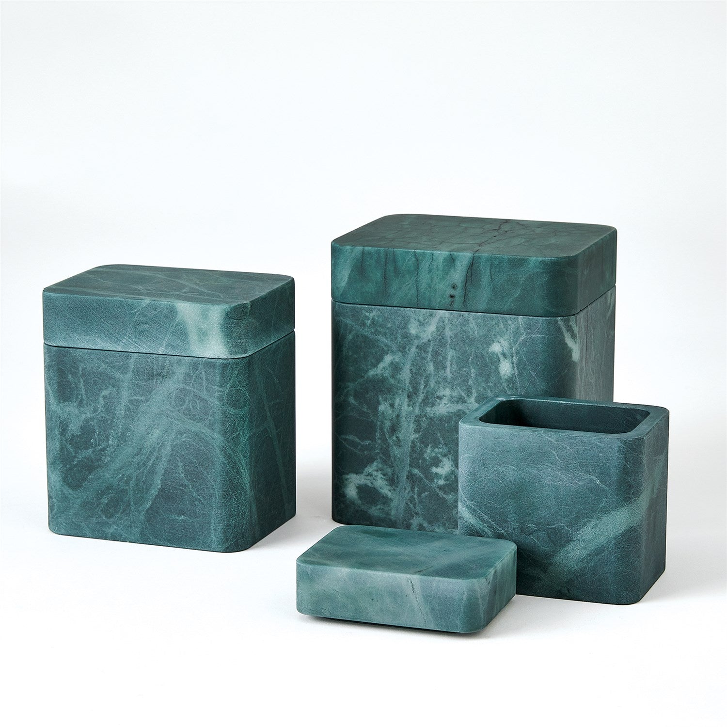 Global Views Raggio Alabaster Box - Black/Green