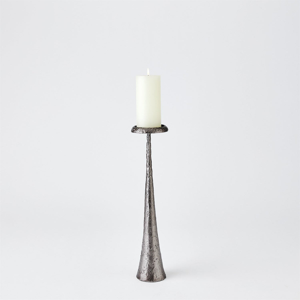 Global Views Beacon Candle Holder - Gunmetal