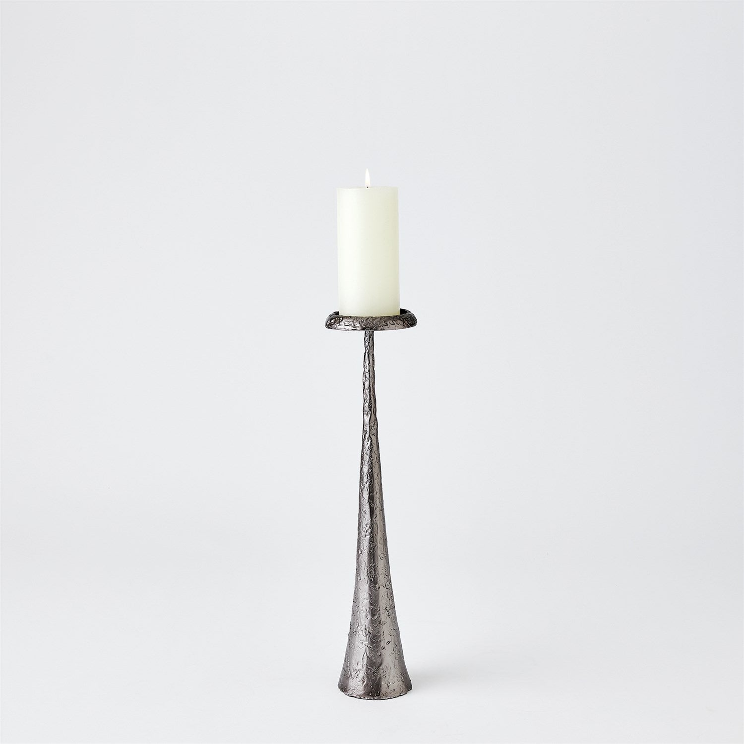 Global Views Beacon Candle Holder - Gunmetal