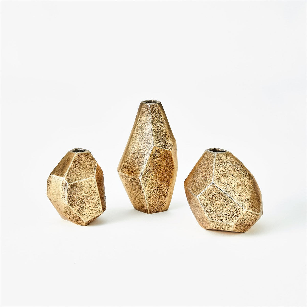 Global Views S Geo Vases - Antique Brass