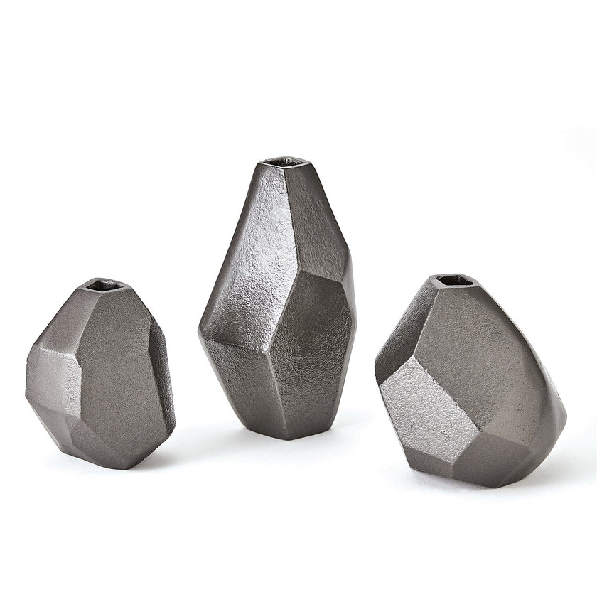 Global Views S Geo Vases - Black Nickel